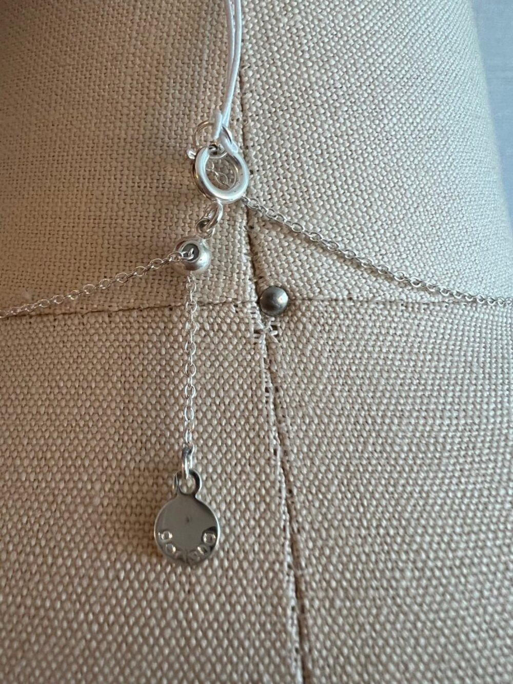 Gorjana Crystal Solitaire Pendant Necklace Silver 18in New with Tag - Picture 3 of 6